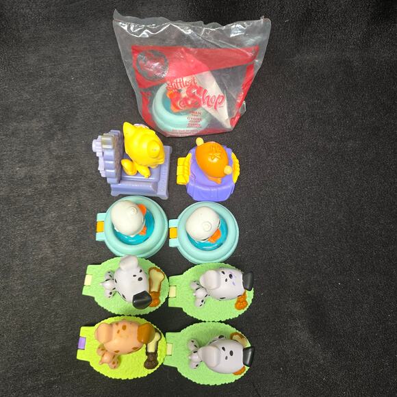 Hasbro LPS McDonald's Little Pet Shop Swan Dog Cat Figures w Keychain Ring Clip - Picture 4 of 12